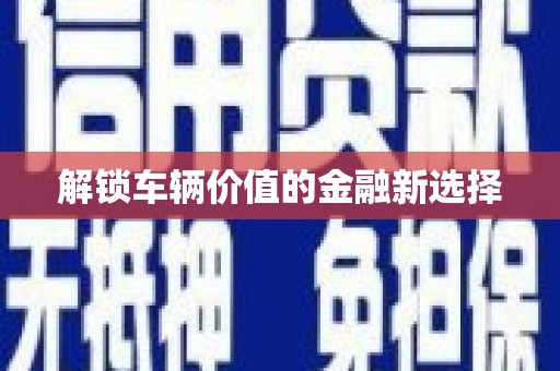 五指山解锁车辆价值的金融新选择