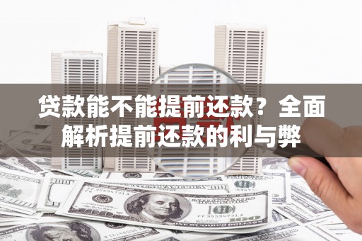 五指山贷款能不能提前还款？全面解析提前还款的利与弊