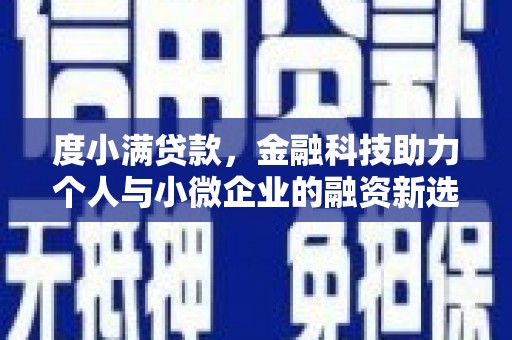 五指山度小满贷款，金融科技助力个人与小微企业的融资新选择