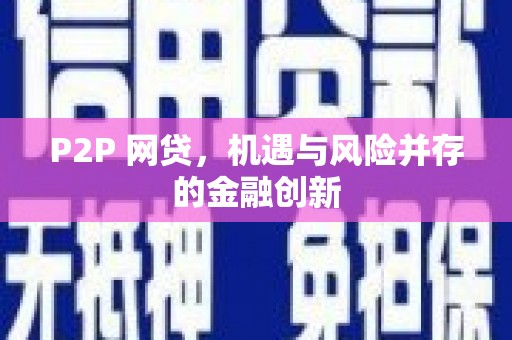 五指山P2P 网贷，机遇与风险并存的金融创新
