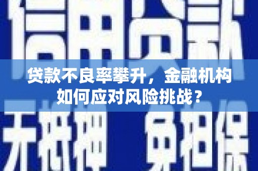 五指山贷款不良率攀升，金融机构如何应对风险挑战？