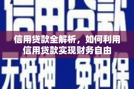 五指山信用贷款全解析，如何利用信用贷款实现财务自由